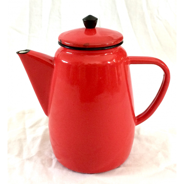 Emalje Stel - Kaffekande - Rd - 20,5 cm.