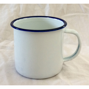 Emalje Stel - Krus - Hvid - 9 cm.