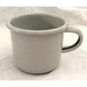 Emalje Stel - Krus - Lysegr - 10,5 cm.