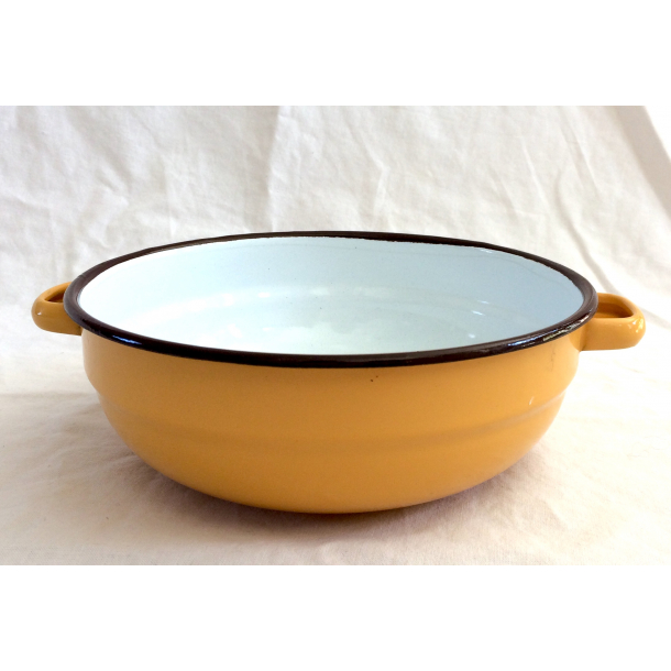 Emalje Stel - Rund Skl - Sennepsgul - 19 cm.