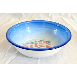 Emalje Stel - Ymerskl - Hvid &amp; Bl - Blomster - 16 cm. - Ronald Emalje