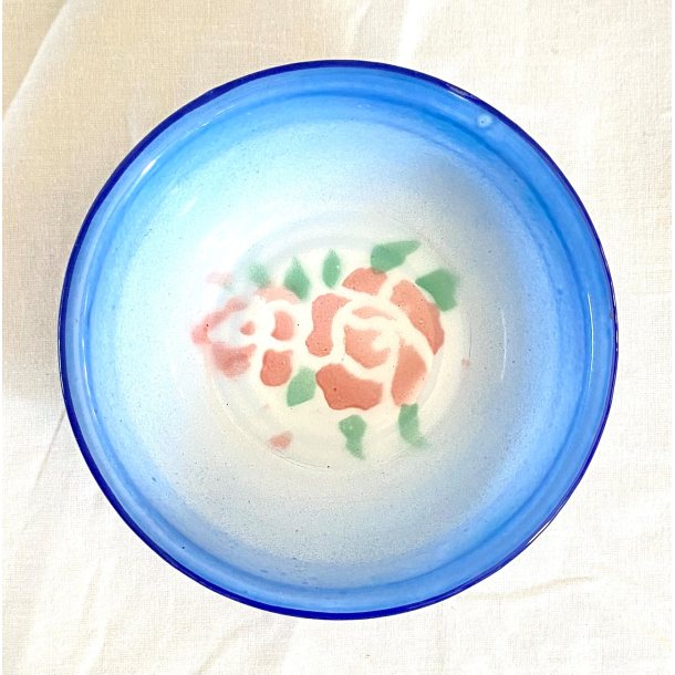 Emalje Stel - Ymerskl - Hvid &amp; Bl - Blomster - 16 cm. - Ronald Emalje