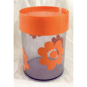 Erik Kold Dse - Kaffe - Blomster - Orange - 15 cm.