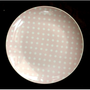 Frokosttallerken - Lyserd - Prikker - 20 cm.