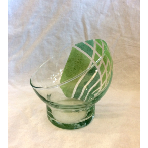 Halvkugle Fyrfadsstage - Mundblst M. Grnt Mnster