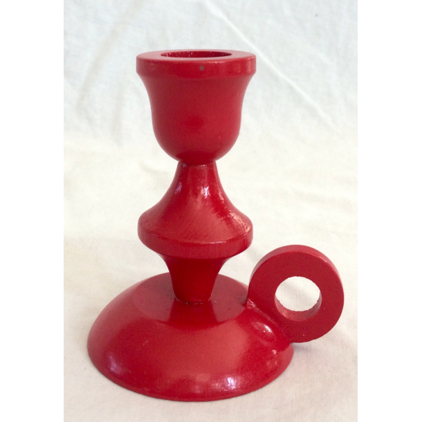 Gammelt Julepynt - Rd Julestage - Malet Tr - 9 cm.