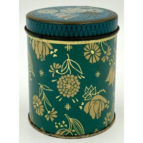 Gammel Dse - Kaffedse - Turkis & Guldtryk - 12 cm.