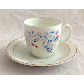 Gammel Kaffekop - Blomster - Guld - r 1853-1897 - B&G