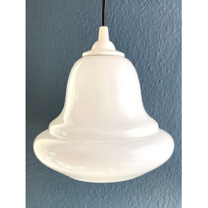 Gammel Kkkenlampe - Opalglas Pendel - Hvid - 20 cm.