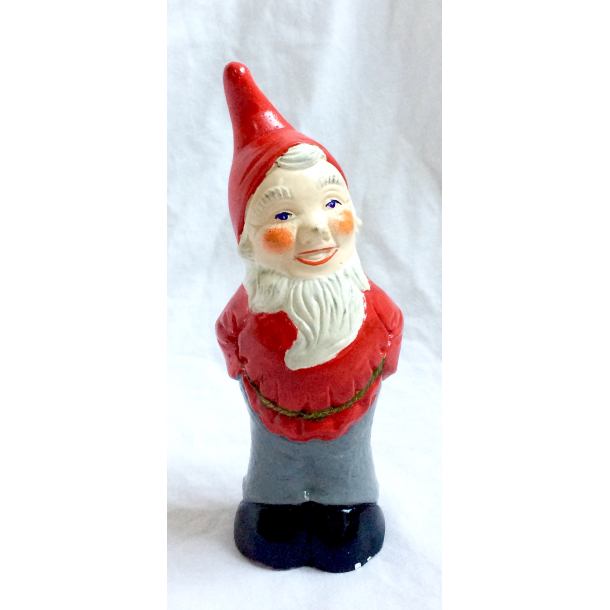 Gammel Nisse - Hndmalet Gips - 17 cm.