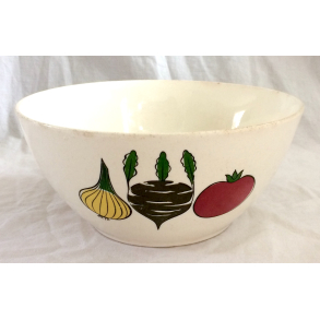 Retro Skl - Kartoffelskl - Grntsagsmotiv - 21,5 cm. - GDR Keramik