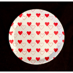 Sdahl Glasbrik - Hvid - Hjerter - 9 cm.