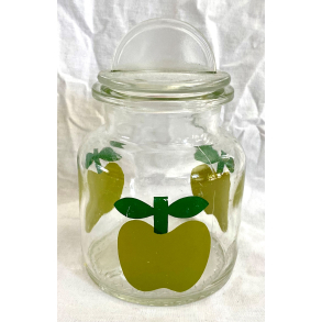 Retro Krukke - Glas - bler - Grn - 17 cm.