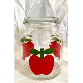 Retro Krukke - Glas - bler - Rd - 17 cm.