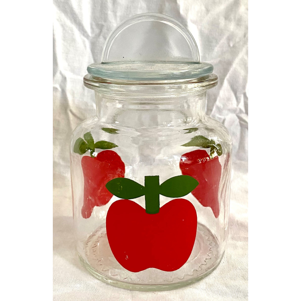 Retro Krukke - Glas - bler - Rd - 17 cm.