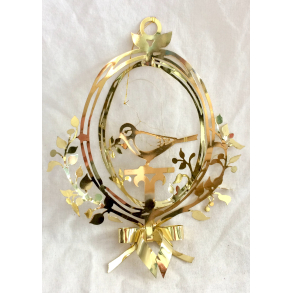 Golden Christmas Juleuro - Fugl - 18 cm. - Royal Copenhagen