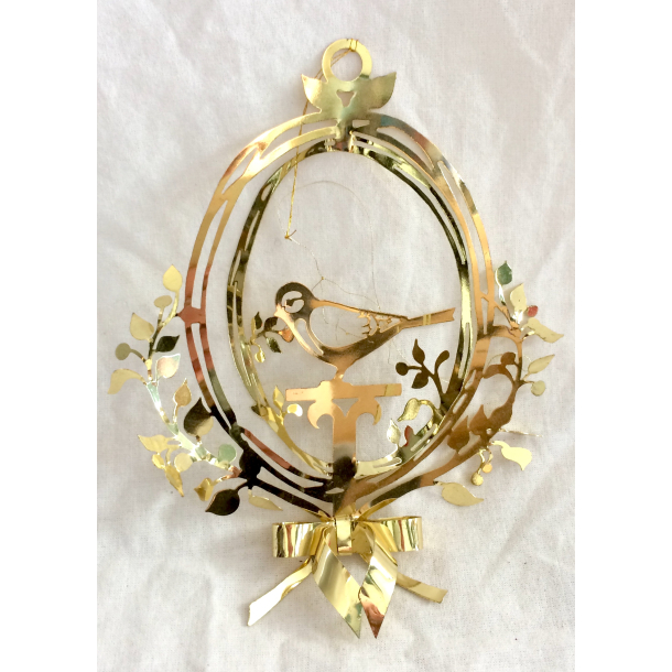 Golden Christmas Juleuro - Fugl - 18 cm. - Royal Copenhagen