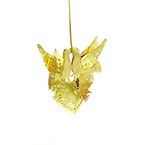 Golden Christmas Juleuro - Krlighedsfugle - 10 cm. - Royal Copenhagen