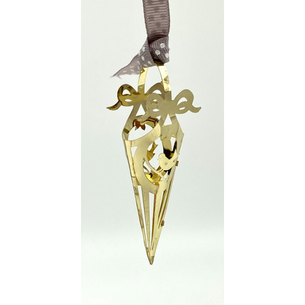 Golden Christmas Ornament - Kr�mmerhus - Fugl - Royal Copenhagen