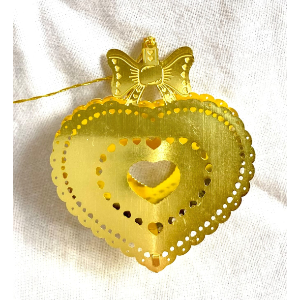 Golden Christmas Ornament - Julehjerte - Royal Copenhagen