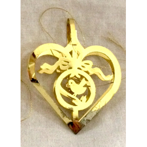 Golden Christmas Ornament - Julehjerte - Royal Copenhagen