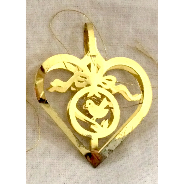 Golden Christmas Ornament - Julehjerte - Royal Copenhagen