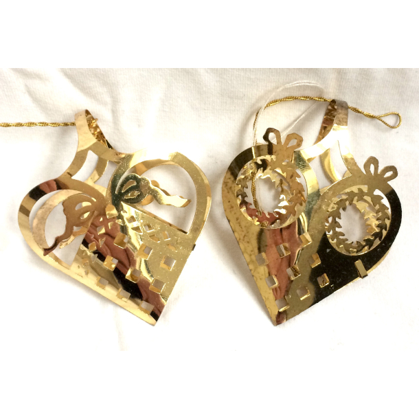 Golden Christmas Ornamenter - Julehjerter - S�t Af 2 - Royal Copenhagen