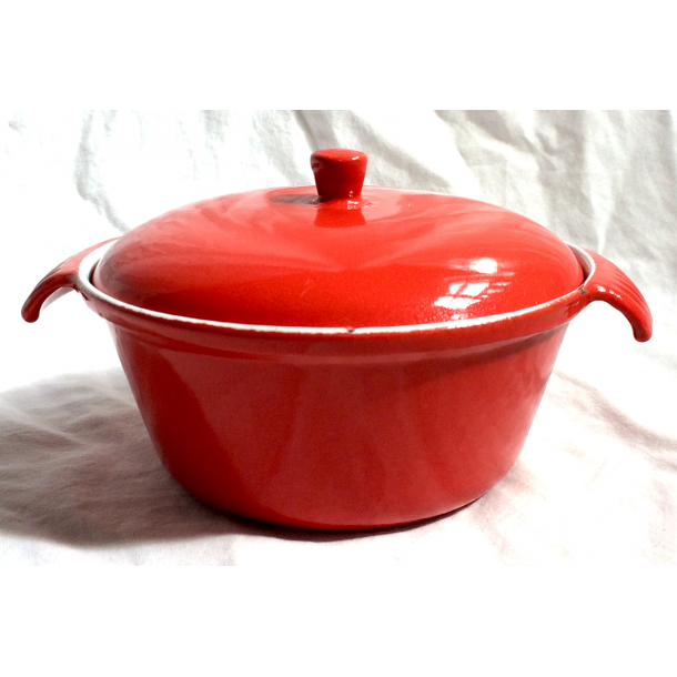 Retro Gryde - Rd Emalje - 0,5 l. - Ribe Jernstberi