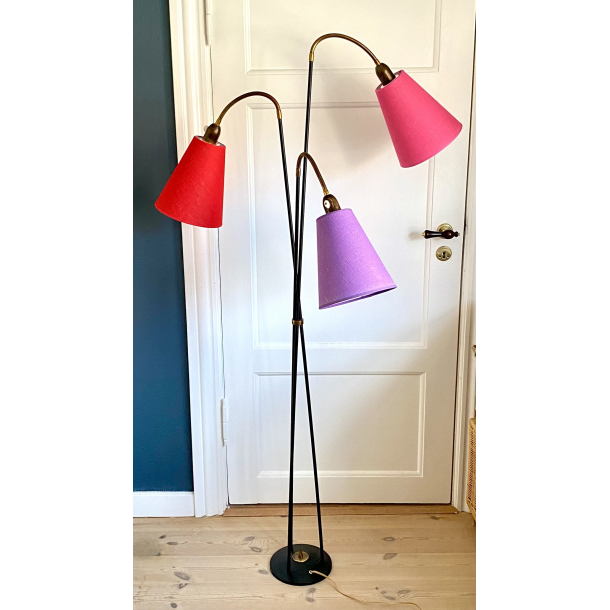 Retro Lampe - Trafiklys Gulvlampe - 3-Armet - 1950'erne - 158 cm.