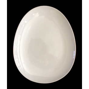 Hvid Flintporceln Stel - LA Fad - 27 cm. - Stig Lindberg - Gustavsberg