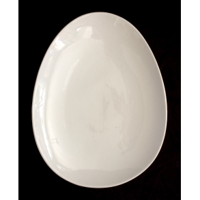 Hvid Flintporceln Stel - LA Fad - 32 cm. - Stig Lindberg - Gustavsberg