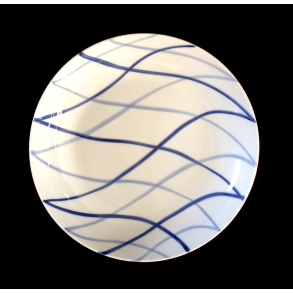 Harlekin/Bl Flamme Stel - Dyb Tallerken - 19 cm. - Lyngby Porceln/Danild