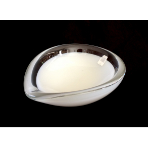 Holmegaard Havanna Skl - Drbeformet - Hvidt/Opal Glas - 16 cm.