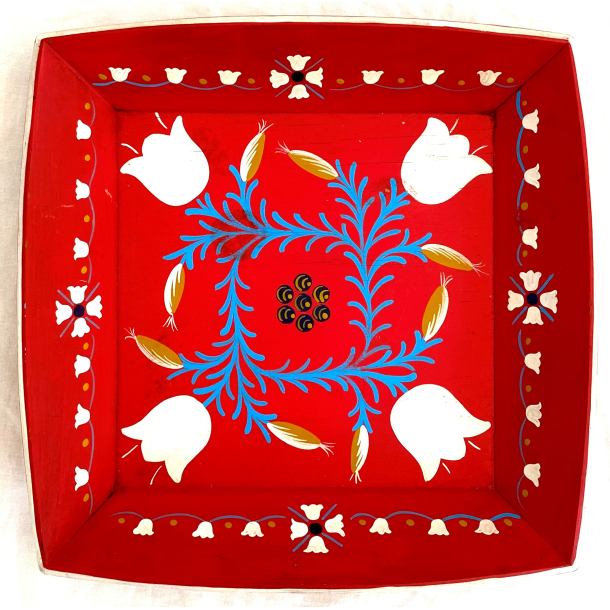 Gammeldags Julepynt - Julebakke - Rd - Malet Tr - 30,5 cm. - Hjholm Design/Bogense Trkunst