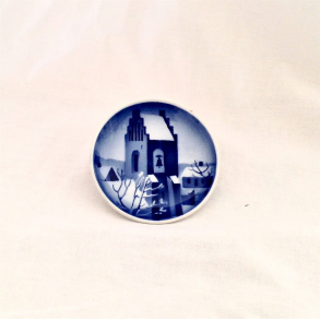 Plaquette - Mini Platte - Gldelig Jul - Kirketrn - Aluminia