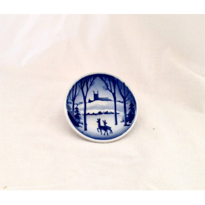 Plaquette - Mini Platte - Gldelig Jul - Rdyr I Sneen - Aluminia