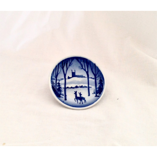 Plaquette - Mini Platte - Gldelig Jul - Rdyr I Sneen - Aluminia