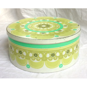 Retro IRA Dse - Grn Blomst - 23,5 cm.