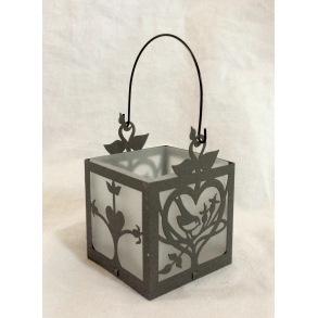 Jette Frlich Jul - Lyslygte - Fugl & Hjerte - 7 cm.