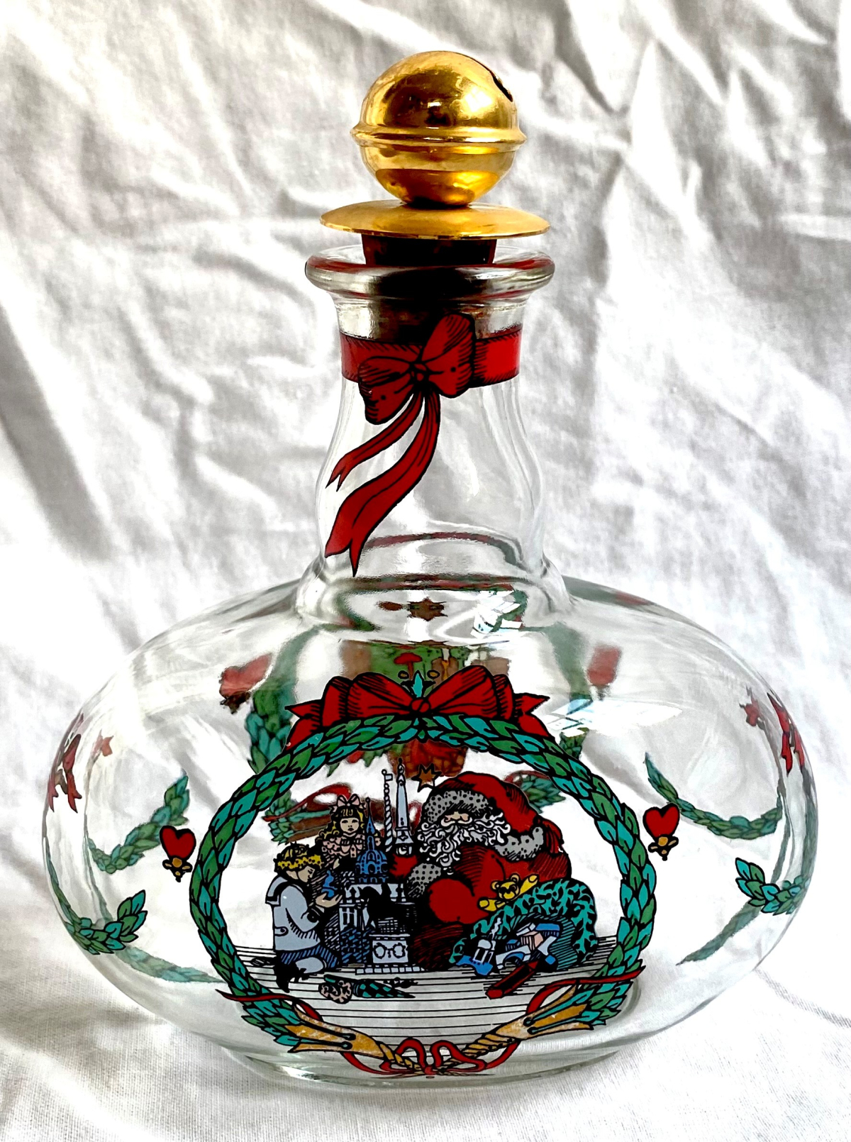 Holmegaard Jingle Bells Juleflaske 1989 - 16,5 cm. - Holmegaard