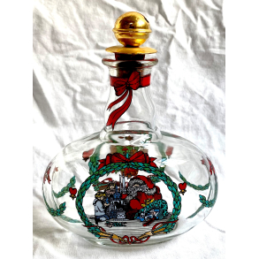 Holmegaard Jingle Bells Juleflaske 1989 - 16,5 cm.