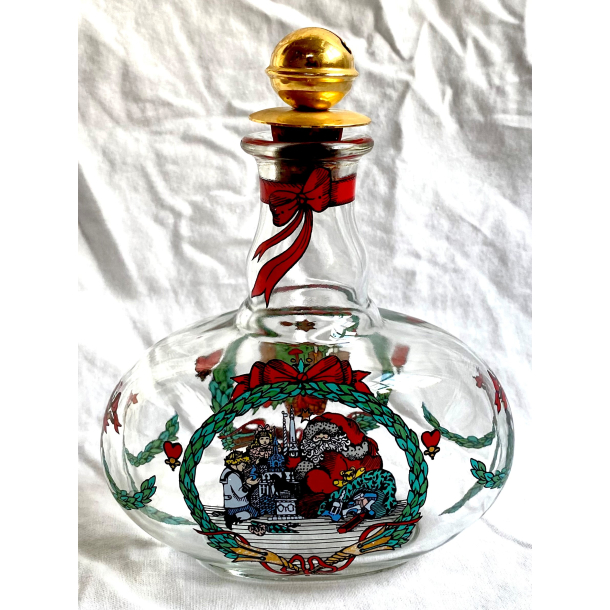 Holmegaard Jingle Bells Juleflaske 1989 - 16,5 cm.