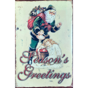 Gammeldags Emaljeskilt - Juleskilt - 21,5 cm.