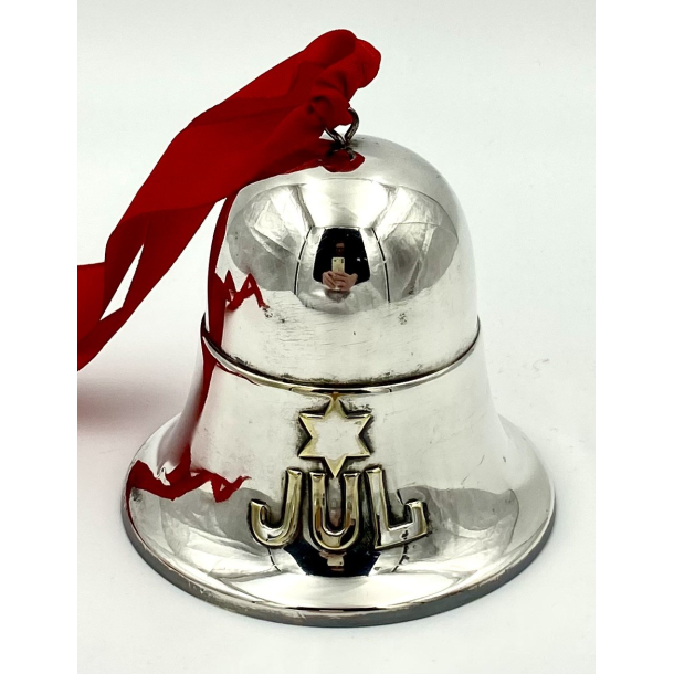 Gammel Juleklokke - S�lvplet - 11 cm.