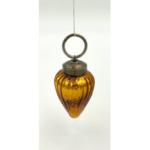 Gammeldags Julepynt - Julekugle - Drbe - Kobber - 6 cm.