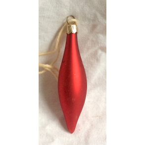 Gammelt Julepynt - Julekugle - Drbe - Mat Rd - 8 cm.