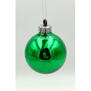 Gammelt Julepynt - Julekugle - Gr�n - 6 cm.