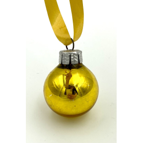 Gammelt Julepynt - Julekugle - Gul - 4 cm.