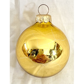 Gammelt Julepynt - Julekugle - Guld - 6 cm.