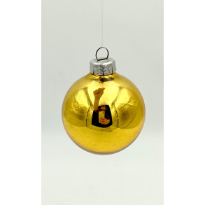 Gammelt Julepynt - Julekugle - Guld - 6 cm.